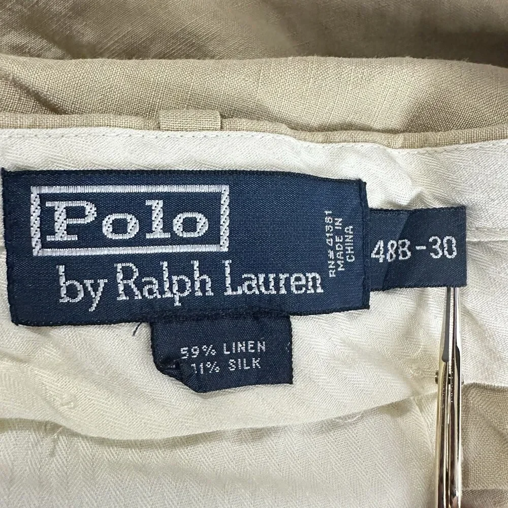 Polo Ralph Lauren Linen Silk Blend Pants Mens 48B Big Preppy Coastal Trouser*